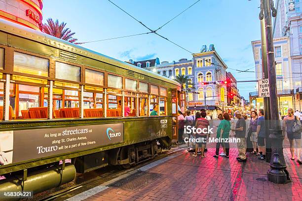 People Travel With The Famous Old Street Car Stock Photo - Download Image Now - Cable Car, Entering, New Orleans
