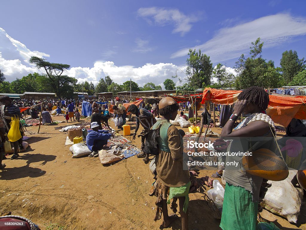 Mercato di Jinka - Foto stock royalty-free di Adulto