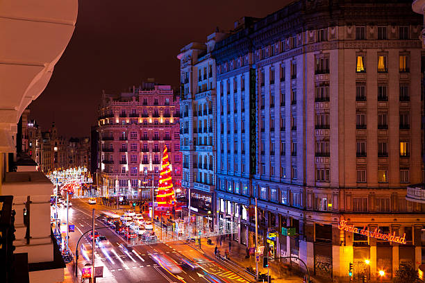 vánoce ve městě - madrid christmas - stock snímky, obrázky a fotky