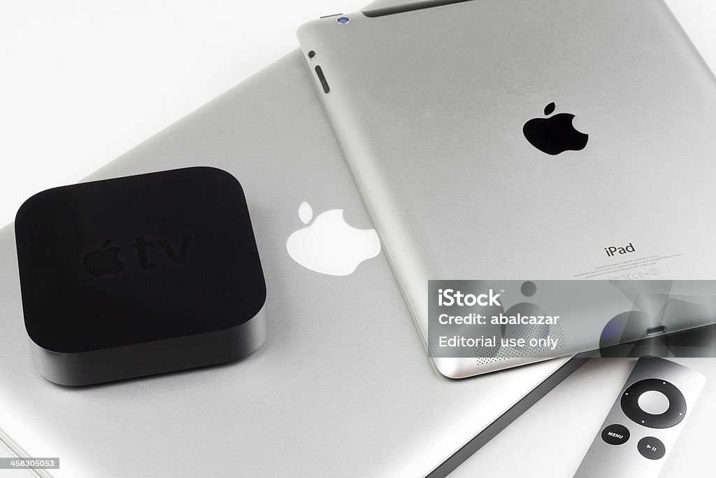 Apple TV z iPada - Zbiór zdjęć royalty-free (Tablet)