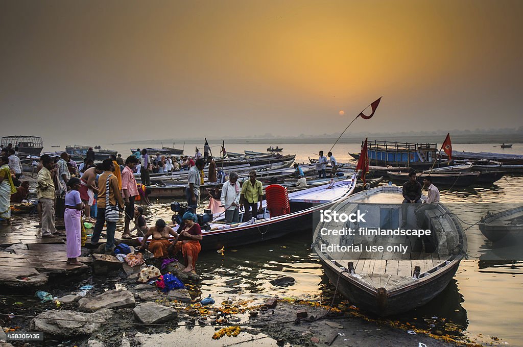 Städtisches Motiv auf Ganga Flussufer - Lizenzfrei Arrangieren Stock-Foto