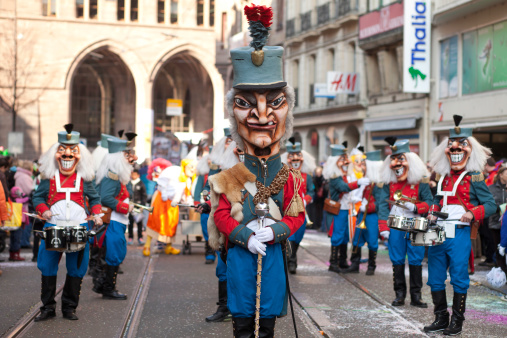 Hoogland, Netherlands, February 19, 2023; Carnival parade through the center of the village of Hoogland.