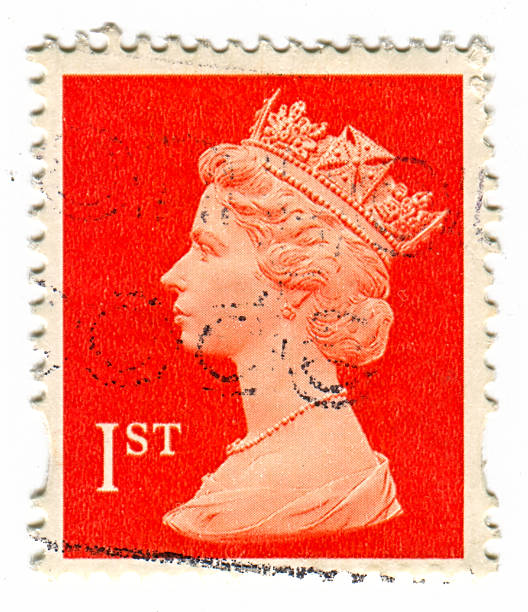 Postage stamp. Gomel, Belarus - September 13, 2012: Postage stamp. A stamp printed in UK shows image of Elizabeth II is the constitutional monarch of 16 sovereign states known as the Commonwealth realms, head of the 54-member Commonwealth of Nations, in red, circa 1960. british royalty photos stock pictures, royalty-free photos & images
