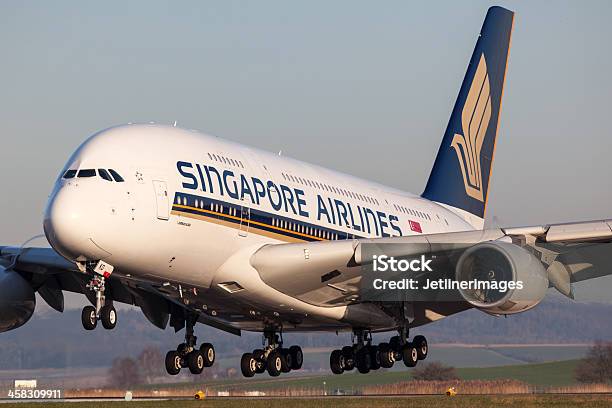 Singapore Airlines Airbus A380 Stock Photo - Download Image Now - Singapore Airlines, Singapore, Airbus A380