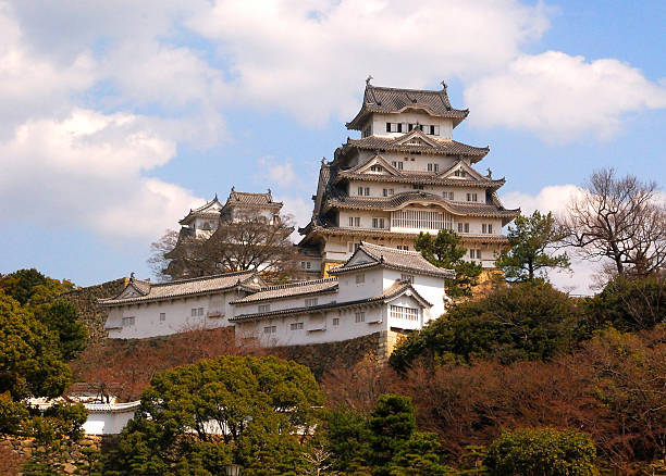 castelo de himeji, japão - toyotomi hideyoshi - fotografias e filmes do acervo