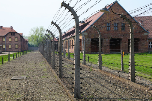 Oswiecim, Poland - April 28, 2011: Auschwitz Camp, a former Nazi extermination camp in Oswiecim, Poland. It was the biggest nazi concentration camp in Europe.