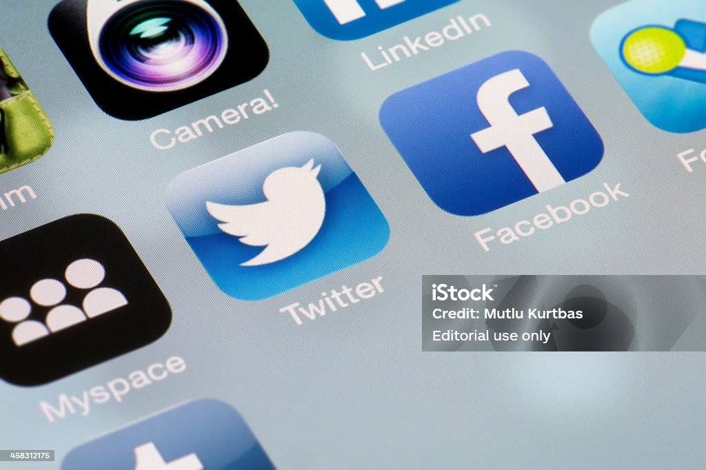 Social-Media-Apps - Lizenzfrei Apple Computer Stock-Foto