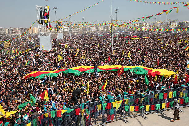 Newroz in Diyarbakir,Turkey. stock photo