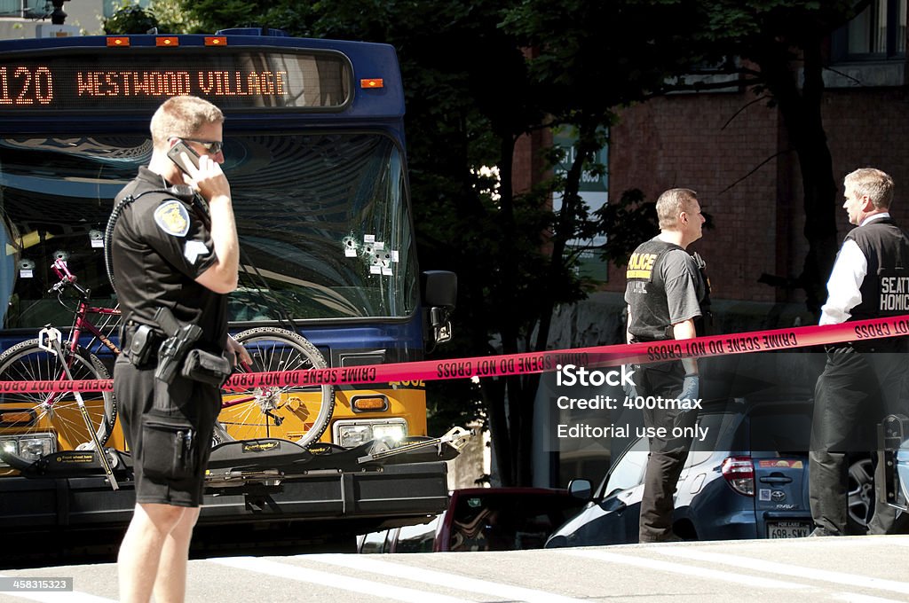 Bus de tir - Photo de Lieu du crime libre de droits