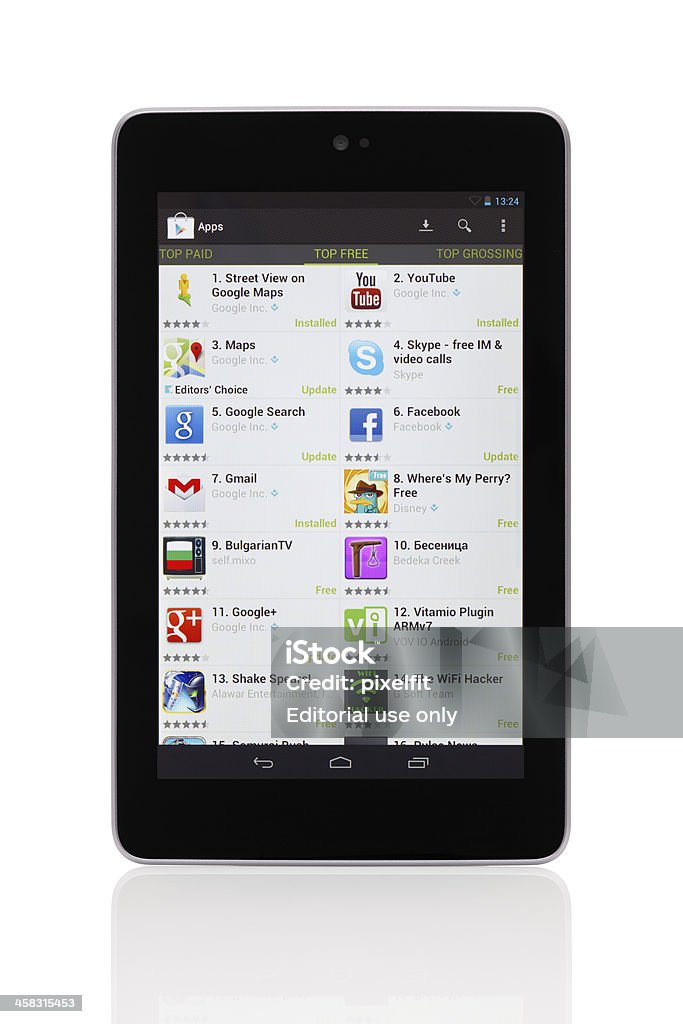 Google Nexus 7, 클리핑 경로를 - 로열티 프리 Google Play 스톡 사진