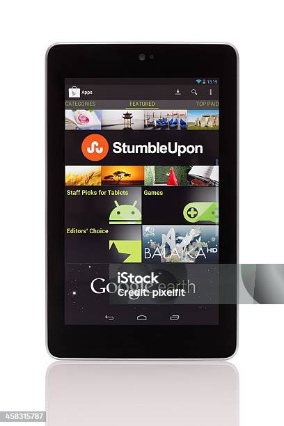 Google Nexus 7 Com Traçado De Recorte - Fotografias de stock e mais imagens de Acessório - Acessório, Agenda Eletrónica, Computador