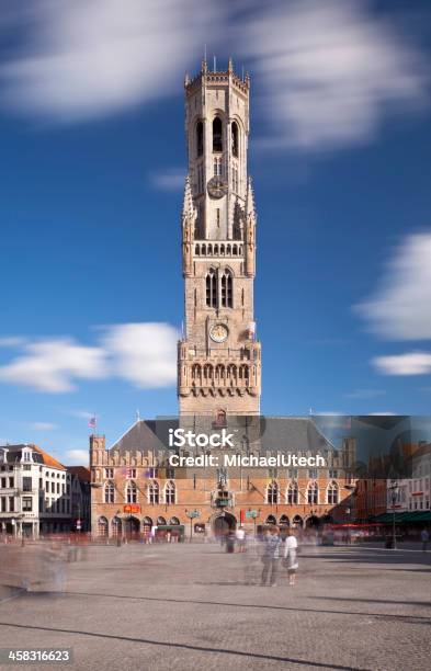 Belfry Di Bruges Belgio - Fotografie stock e altre immagini di Ambientazione esterna - Ambientazione esterna, Architettura, Belgio
