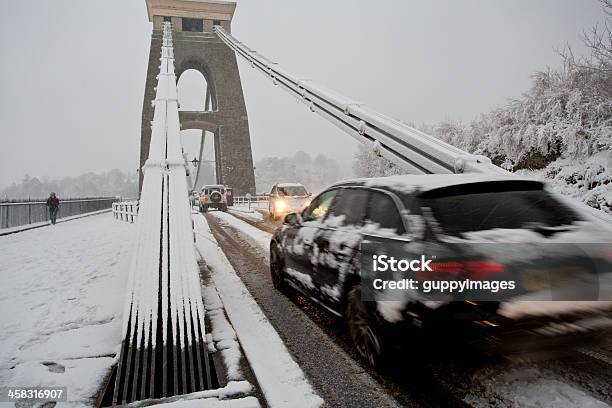 Heavy Traffic With Estate Car Crossing Clifton Suspension Bridge Stock Photo - Download Image Now