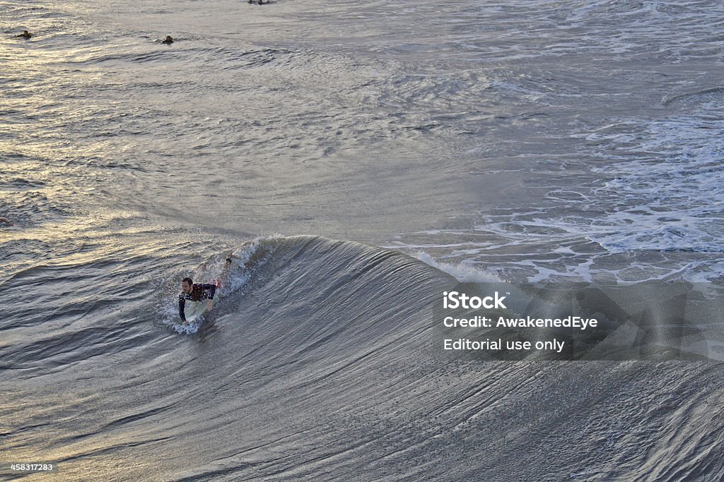 Surfen Hurrikan Sandy Wellen am Folly Beach, SC - Lizenzfrei Aufregung Stock-Foto