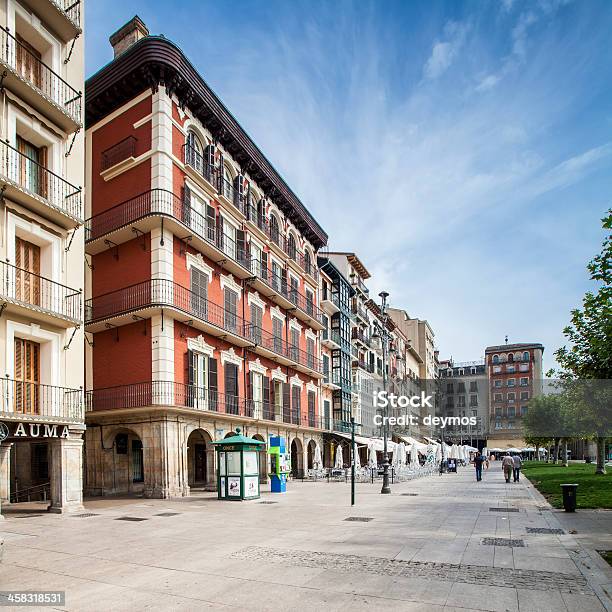 Plaza Del Castillo In The Center Of Pamplona Spain Stock Photo - Download Image Now