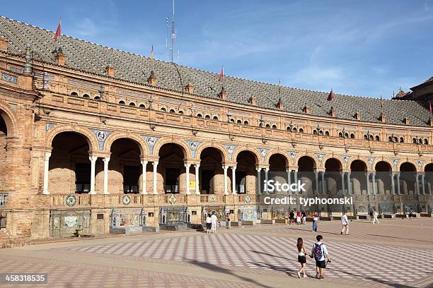 Plaza De España Siviglia Spagna - Fotografie stock e altre immagini di Andalusia - Andalusia, Architettura, Colonnato