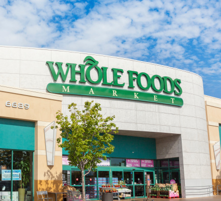 Las Vegas, USA - July 14, 2013: The entrance to Whole Foods in Las Vegas. Whole Foods Market is an American supermarket.