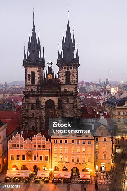 Stare Mesto Square In Prague With Tyn Church Stock Photo - Download Image Now - Architecture, Bohemia - Czech Republic, Capital Cities