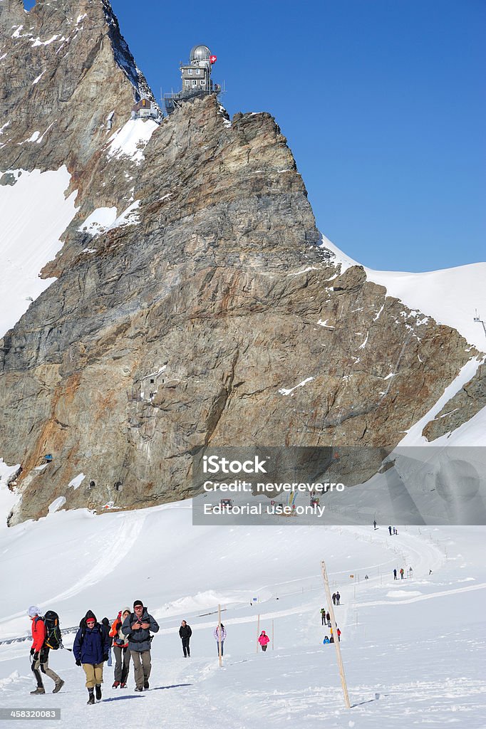 Turistas para caminhadas, na região de Jungfrau da Suíça - Foto de stock de Gato Esfinge royalty-free