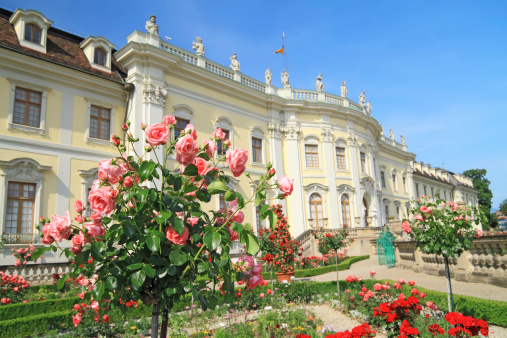 Zwinger palace and gardens in Dresden, Germany.