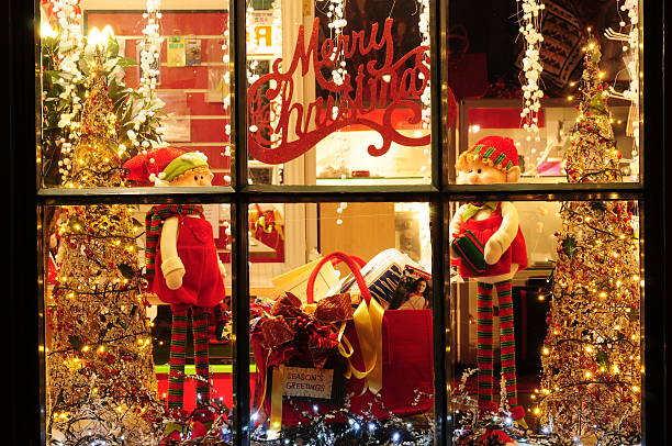 festive vitrine, jersey. - stuffed animal imagens e fotografias de stock