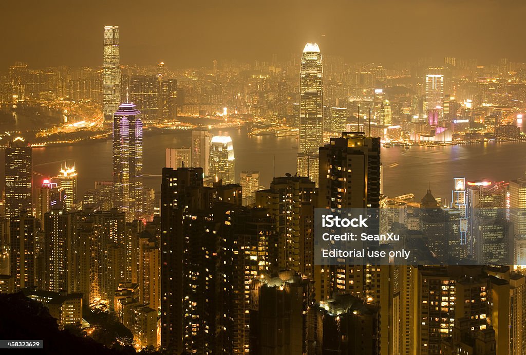 Hongkong bei Nacht - Lizenzfrei 2 International Finance Center Stock-Foto
