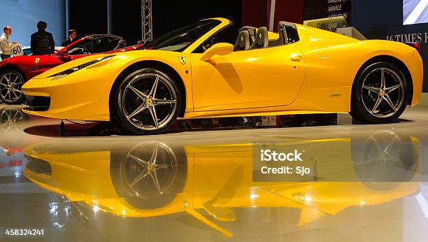 Foto de Ferrari 458 Spider e mais fotos de stock de Amarelo - Amarelo, Aranha - Aracnídeo, Bélgica