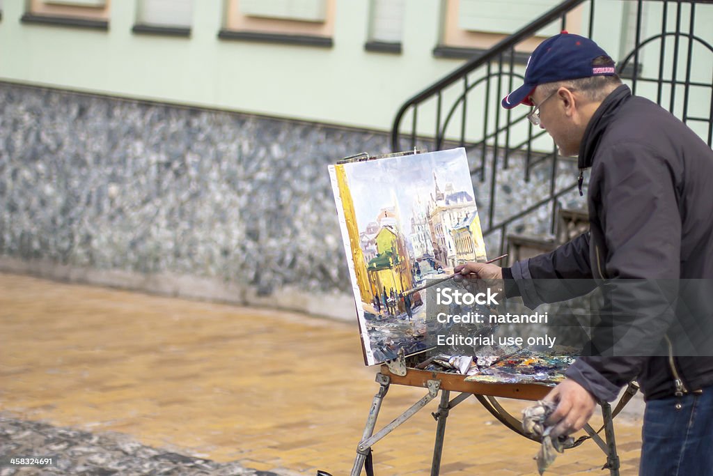 Pinturas de artistas de edad avanzada una imagen de aceite - Foto de stock de Abstracto libre de derechos