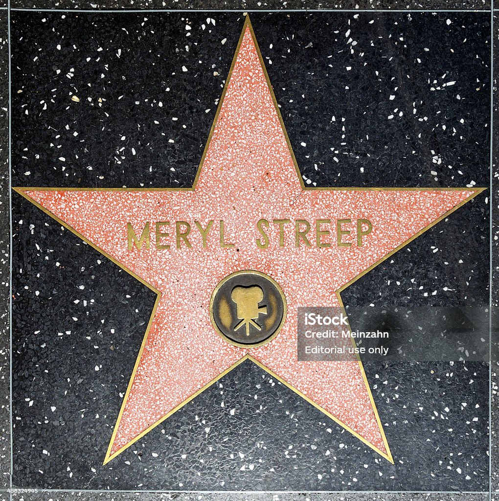 Actor Meryl Streep's star on Hollywood Walk of Fame - Foto de stock de Meryl Streep libre de derechos