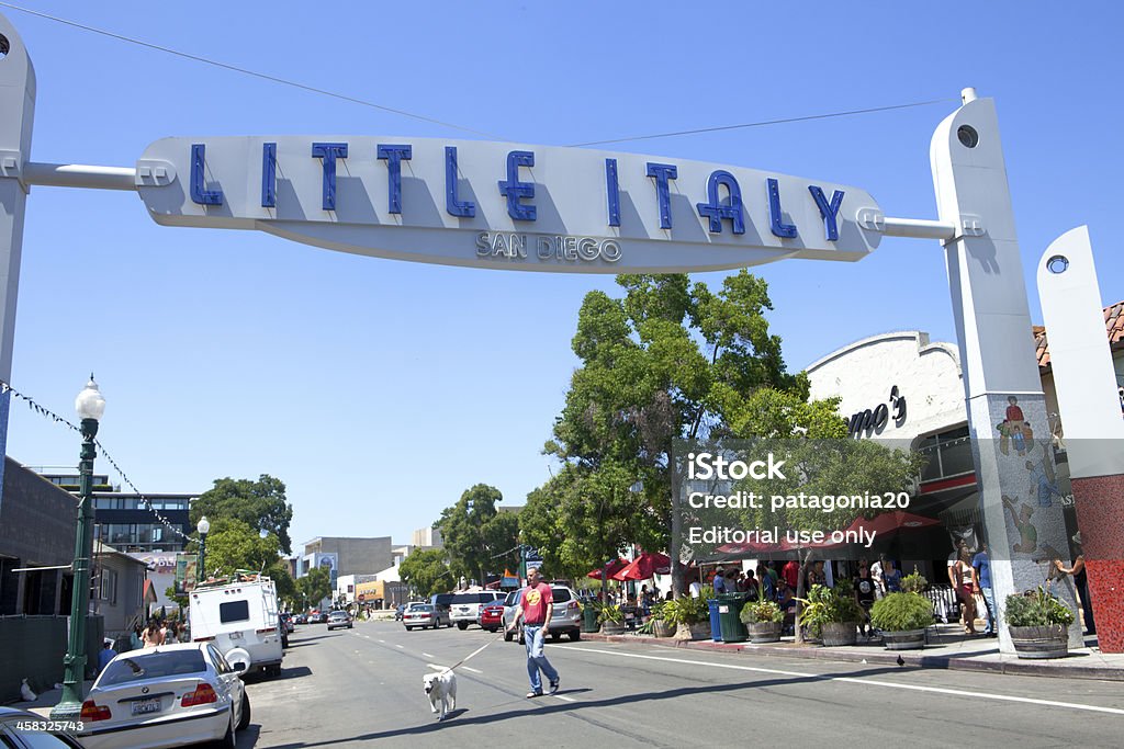 Il quartiere Little Italy di San Diego e scena di strada - Foto stock royalty-free di San Diego