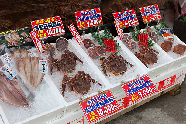 hakodate mañana mercado en japón - agricultural fair japan hakodate market fotografías e imágenes de stock