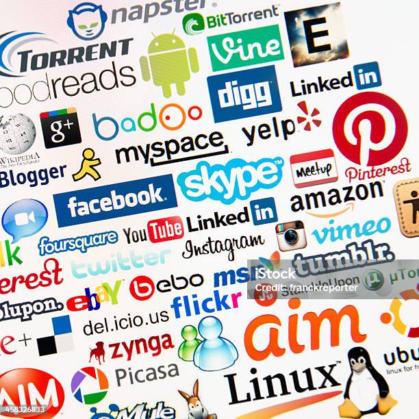 Najsłynniejszych Mediach Społecznościowych W Sieci - zdjęcia stockowe i więcej obrazów Logo - Logo, YouTube, Amazon.com