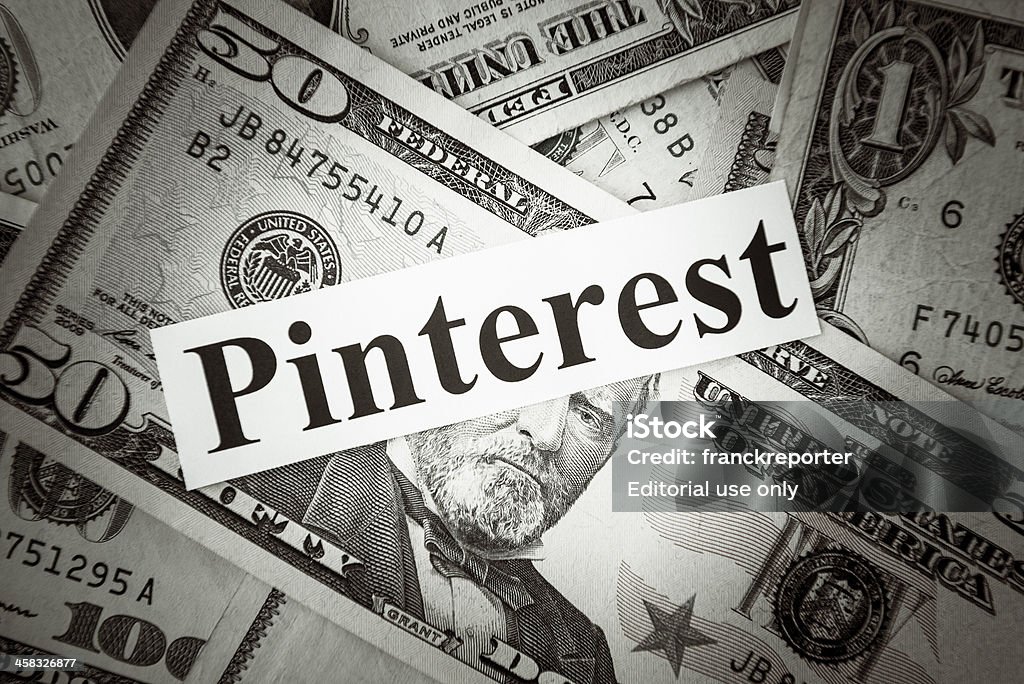 Tas de dollars américains et Pinterest texte - Photo de Affaires libre de droits