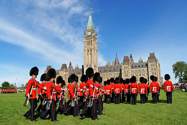 Changing of the guard in Ottawa, Canada stock photo
