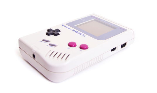 DAsseldorf, Germany - September 11, 2013: First Nintendo Game Boy classic Edition. This handheld video game, produced by Nintendo, hit the market during the late 1980s and rapidly became a global bestseller.