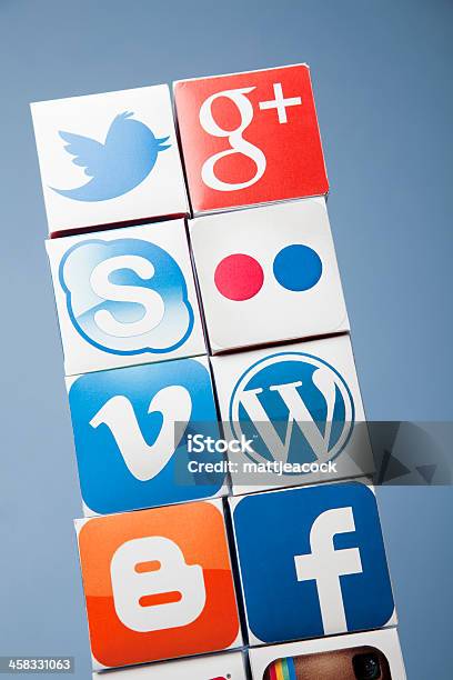 Social Media Background Stock Photo - Download Image Now - Arrangement, Arranging, Big Tech