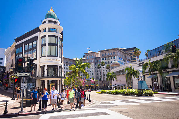 rodeo drive - beverly hills california beverly tourist rodeo drive foto e immagini stock