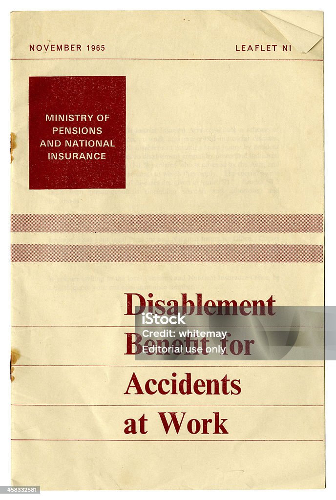 Governo britannico vantaggio di disattivazione del foglio informativo, 1965 - Foto stock royalty-free di Sanità e medicina