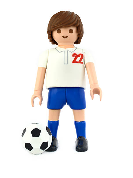 Playmobil football player stock photo