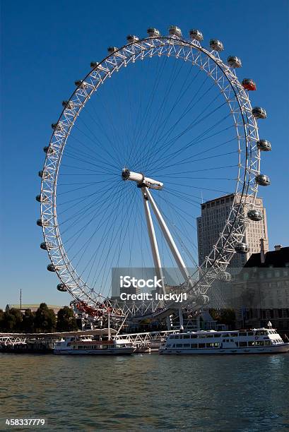 London Eye - Fotografie stock e altre immagini di Ambientazione esterna - Ambientazione esterna, Canale, Capitali internazionali
