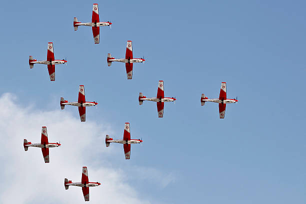 força aérea suíça pc - 7 equipa - stunt airplane air air vehicle imagens e fotografias de stock