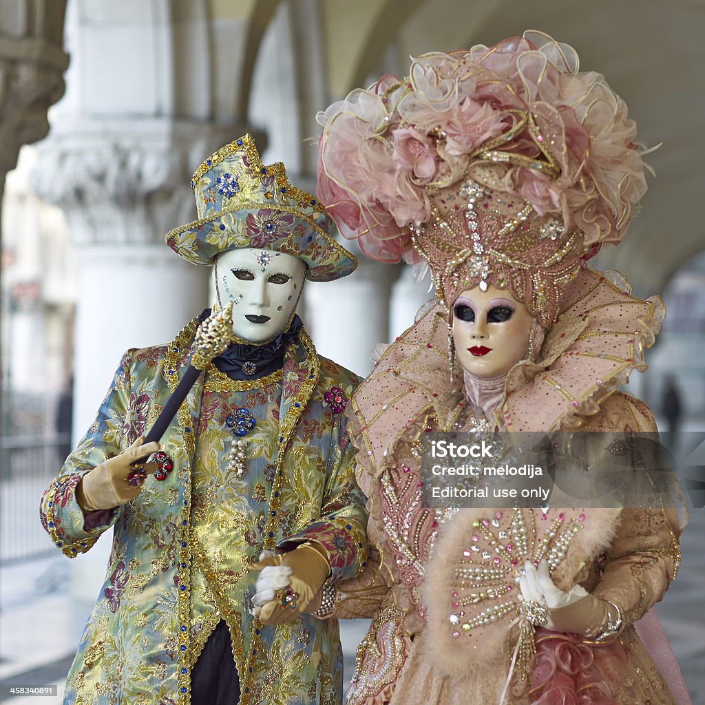 Venezianische Kostüm kümmert sich Karneval in Venedig. - Lizenzfrei Dekoration Stock-Foto