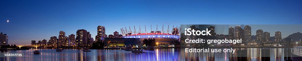skyline de Vancouver, BC Place visto da LC1242 - Royalty-free BC Place Stadium Foto de stock