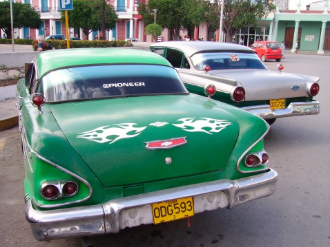 Holguin, Cuba - February 02, 2006: hot rod american cars \
