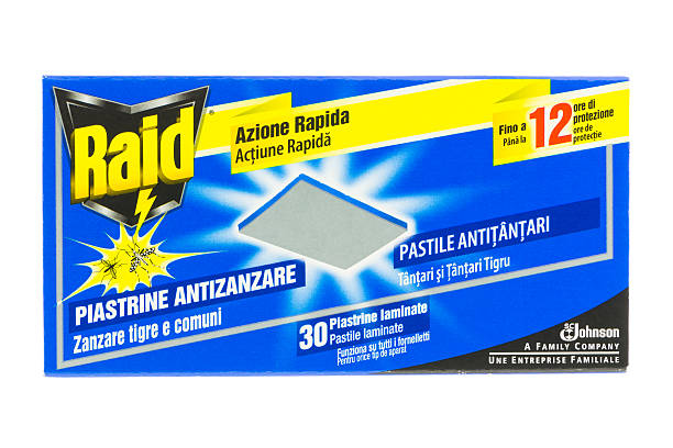 Box of Raid Anti-Mosquito Tablets stock photo