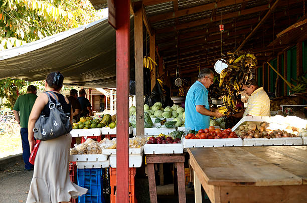 En el mercado en Belmopan - foto de stock