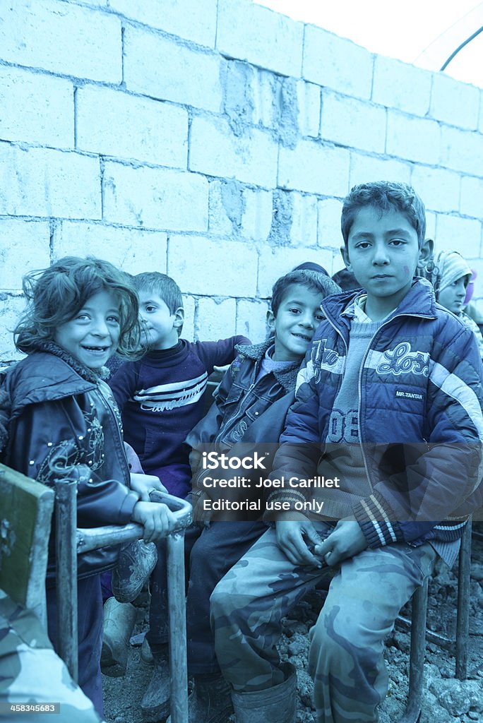 Síria crianças na escola Refugiados - Royalty-free Aluno da Escola Primária Foto de stock