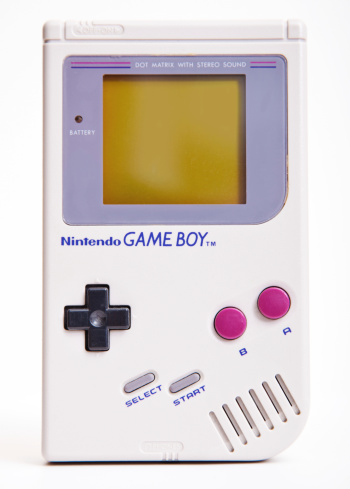 DAsseldorf, Germany - September 11, 2013: First Nintendo Game Boy classic Edition. This handheld video game, produced by Nintendo, hit the market during the late 1980s and rapidly became a global bestseller.