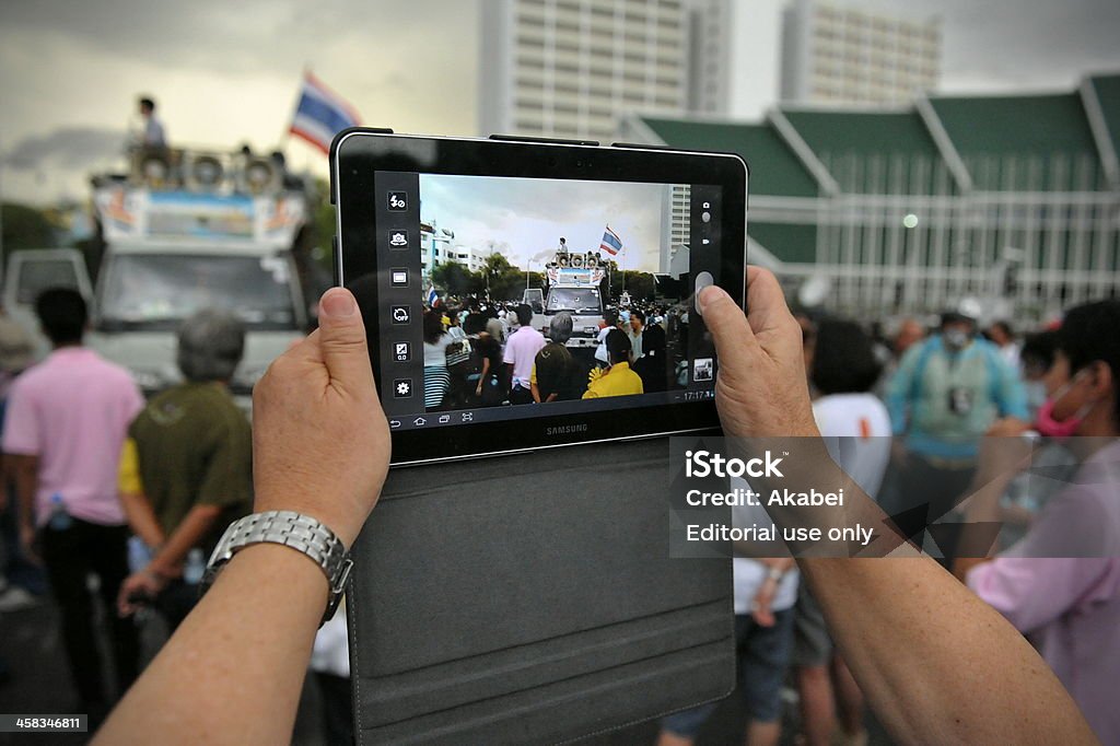 Anty-rządowych Ponowne zebranie się w Bangkoku - Zbiór zdjęć royalty-free (Aparat fotograficzny)