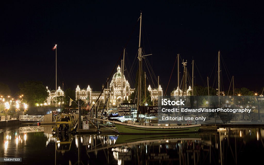 Victoria, Kanada, Inner Harbour - Lizenzfrei Beleuchtet Stock-Foto